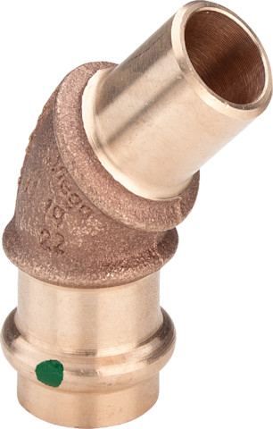 Viega Bogen 45 Grad mit SC Sanpress 2226.1 in 15mm Rotguss