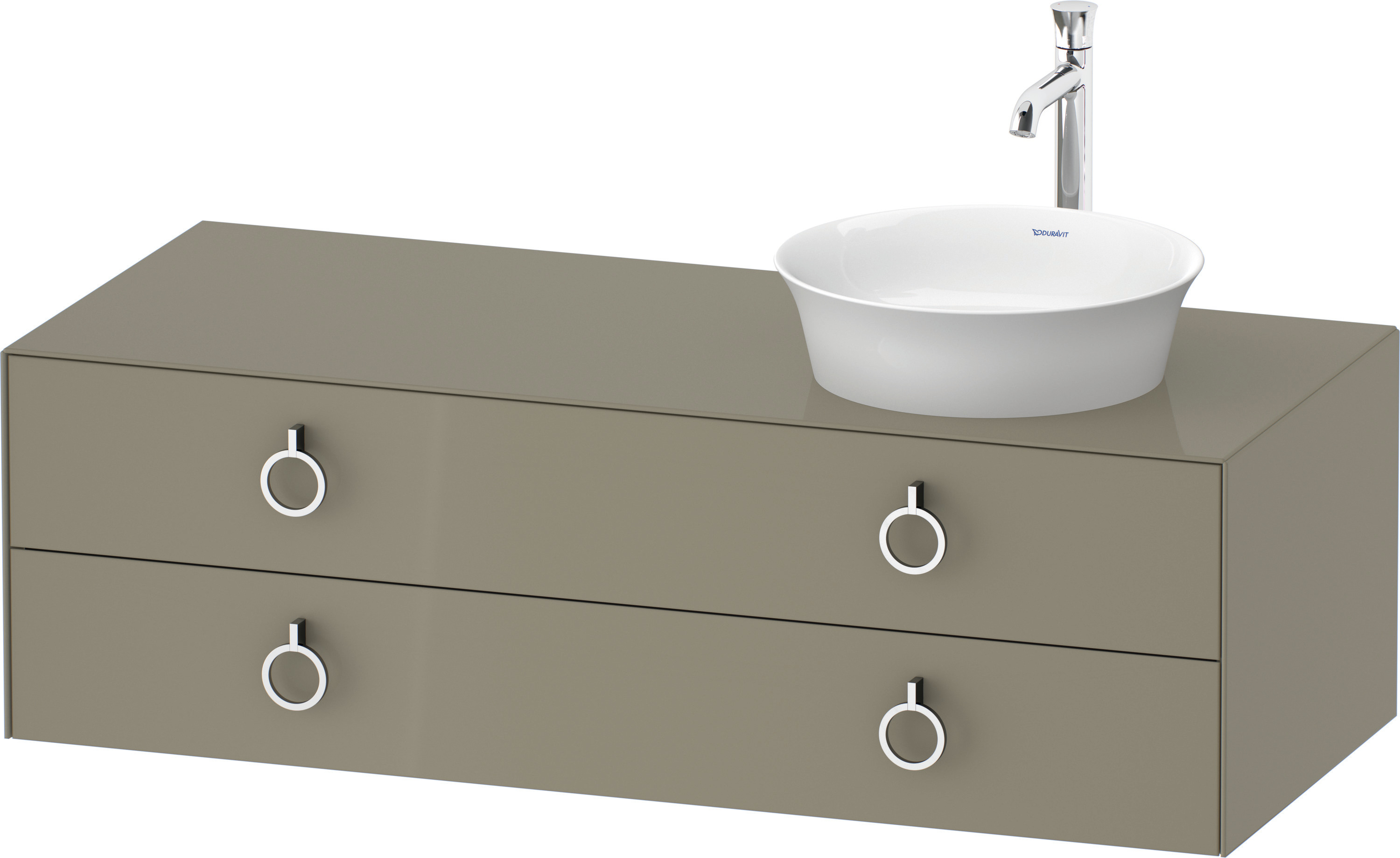 Duravit WTU wandh.White Tulip,2Schk.,m.Griff Aus.r,408x1300x550,Steingrau Hochglanz