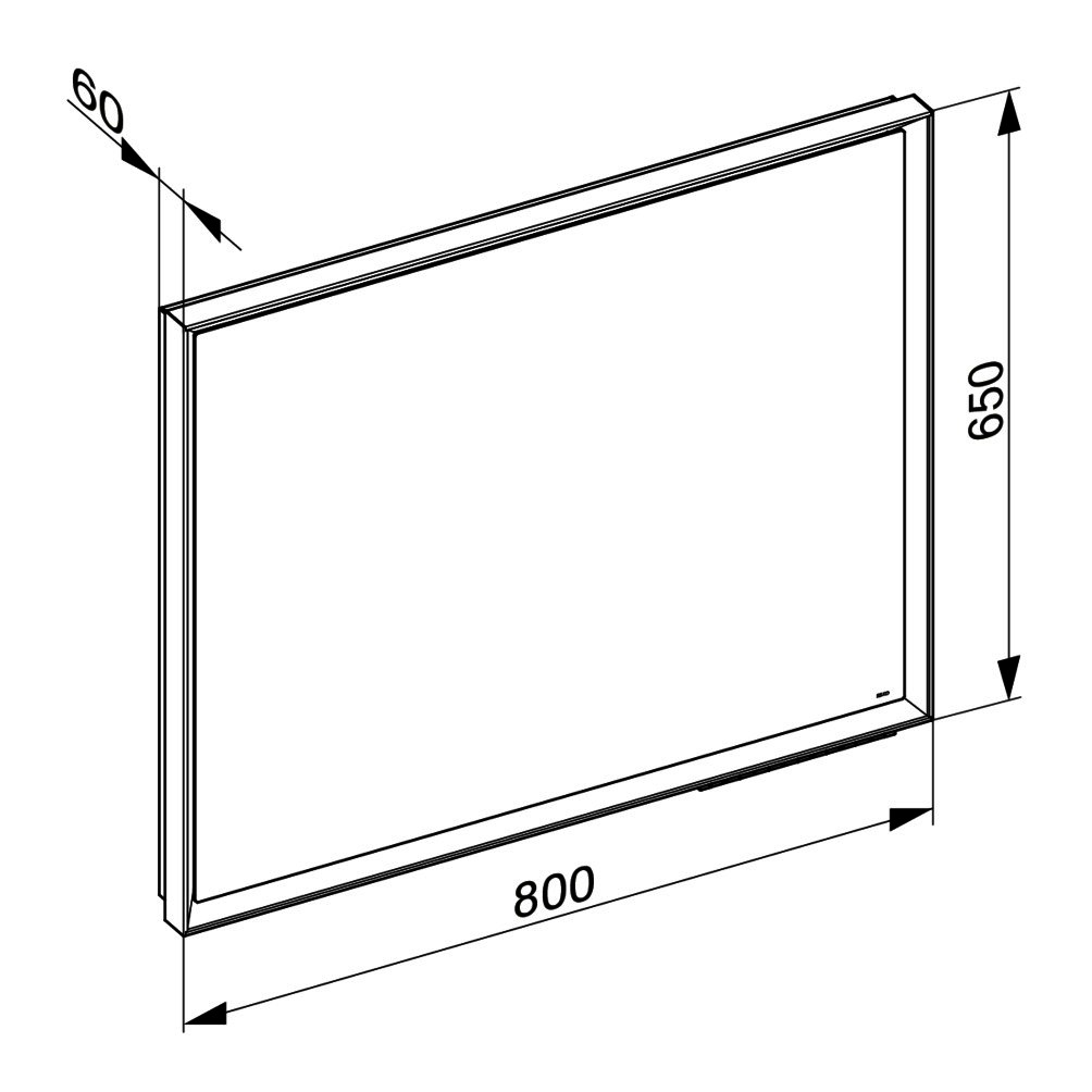 KEUCO LS R. Lumos 14598, Spiegelheizung,silb-elox.,800x650x60mm