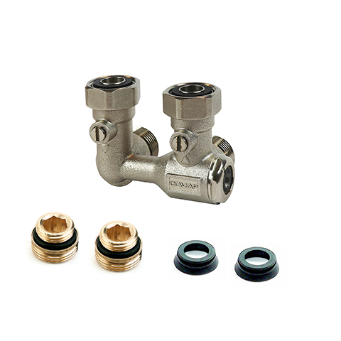 Flamco Hahnblock Autosar Durchg. D/50 G3/4i x G3/4a Eurok. Nippel/Konus