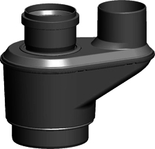 Wolf Anschluss-Adapter C53 DN80x80x125 Abgasleitung-Schacht u. Zuluft-Außenwand