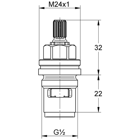 GROHE Oberteil 440441 90 Grad für Eichelberg Standventil chrom