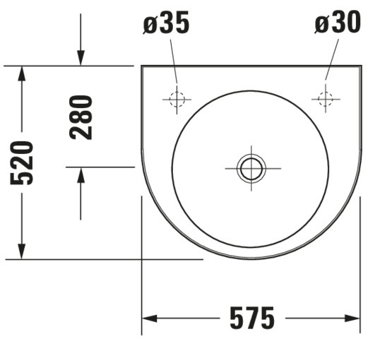 DU Waschtisch Architec 575 mm o.ÜL, m.HLB, HL rechts, weiß