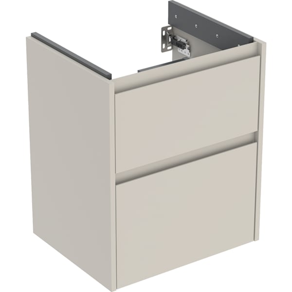 Geberit Renova Plan US f. WT, m. 2 Schubladen 50,4x60,6x40,5cm, sandgrau/l. seidenmatt