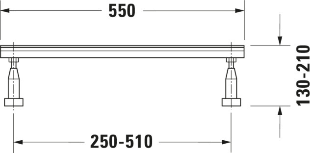 DU Fußgestell für Bade- und Duschwannen mit Seitenlänge > 1500 mm, 3 Stück
