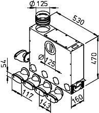 Helios FRS-MVK 4+1-51/125 Multi-Verteilerk. 5xOval 51, 2 x DN 125