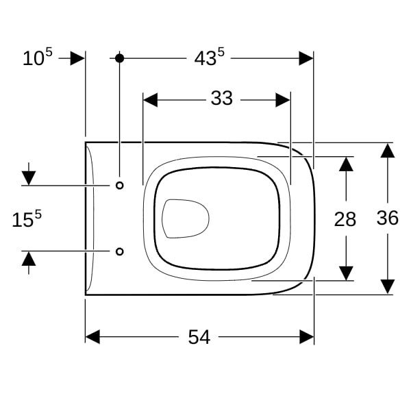 Geberit Renova Plan Wand-WC Tiefspüler weiß