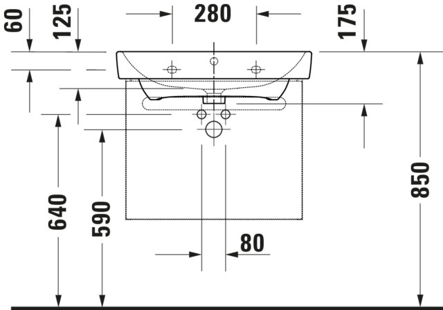 DU WT/MWT 650mm, Duravit No.1 weiß, mit ÜL, mit HLB