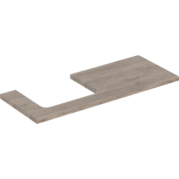 Geberit ONE WT-Platte, Ausschnitt li, für AWT 120x3x47cm, Nussbaum hickory