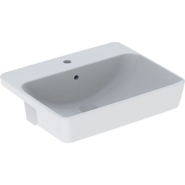 Geberit VariForm Halbeinbauwaschtisch, quadr. 55x45cm, m. Hl, m. Ül., weiß, KeraTect