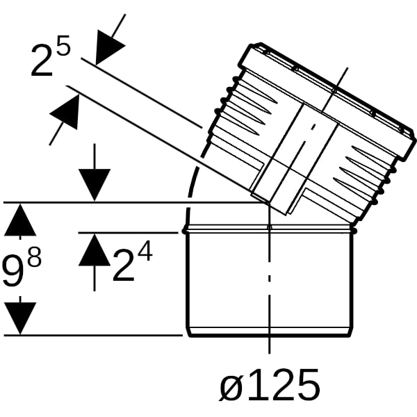 Geberit Silent-PP Bogen 30Gr d125