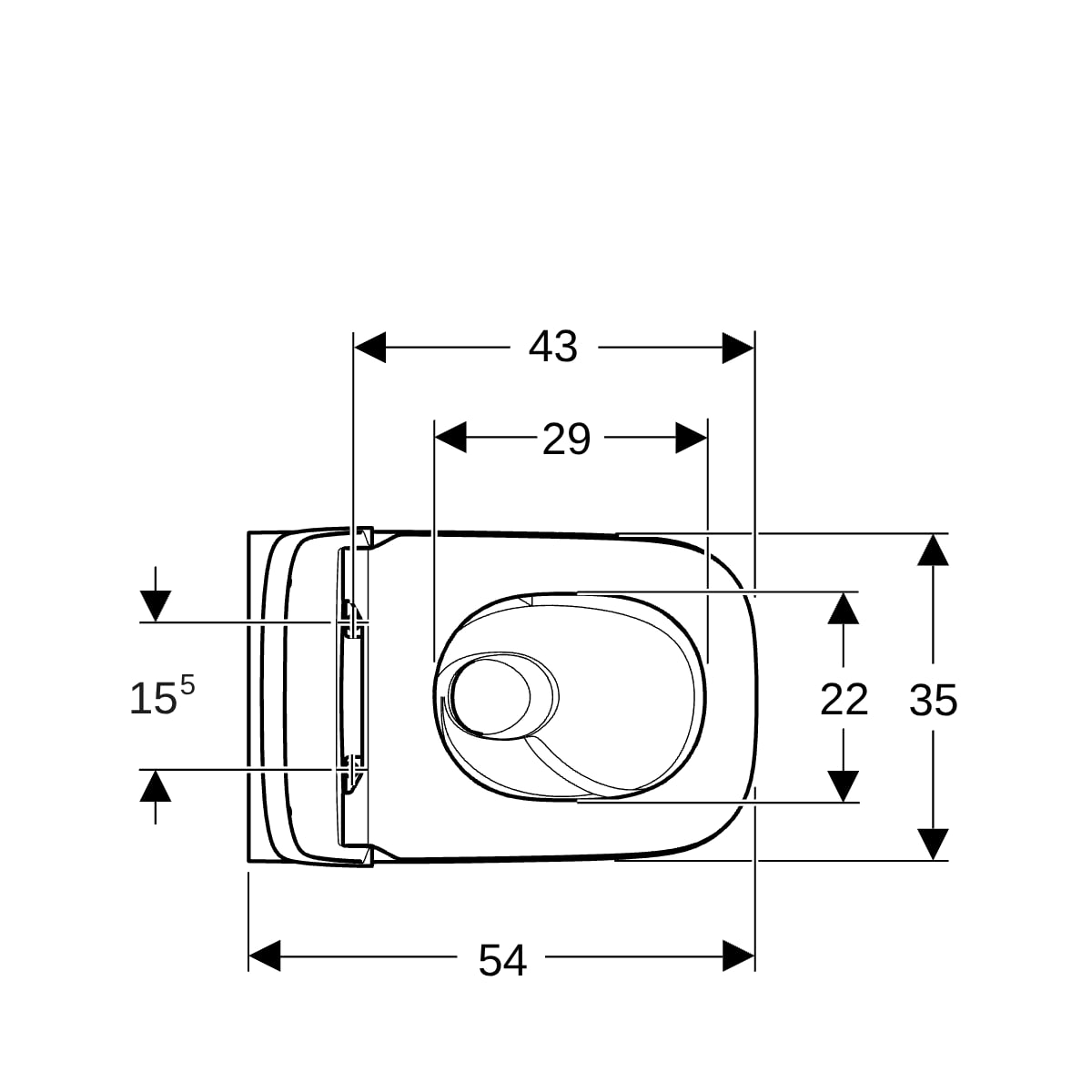 Geberit Renova Plan Set WWC-Tiefspüler TurboFlush, m. WC-Sitz, T:54cm, weiß