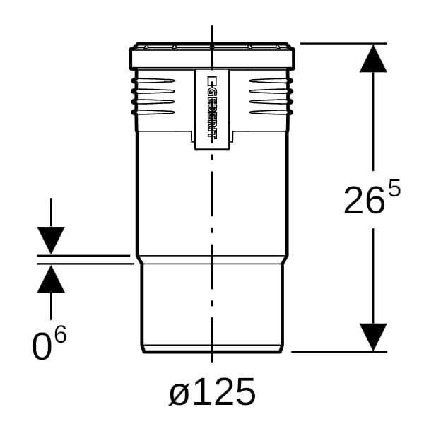 Geberit Silent-PP Langmuffe d125