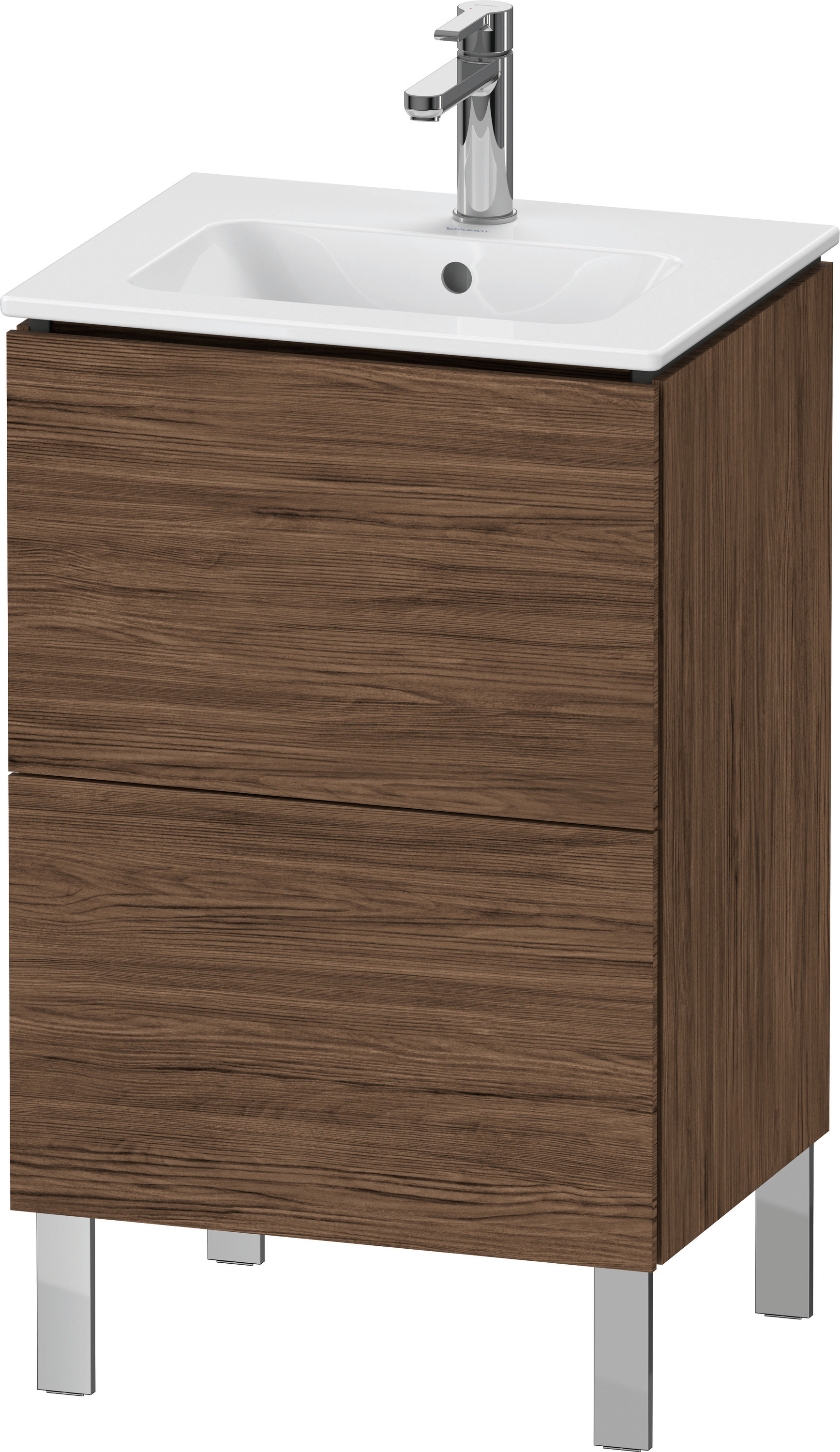 Duravit WTU L-Cube bodenstehend, 2 Auszüge 704x520x421mm, Nussbaum Dunkel
