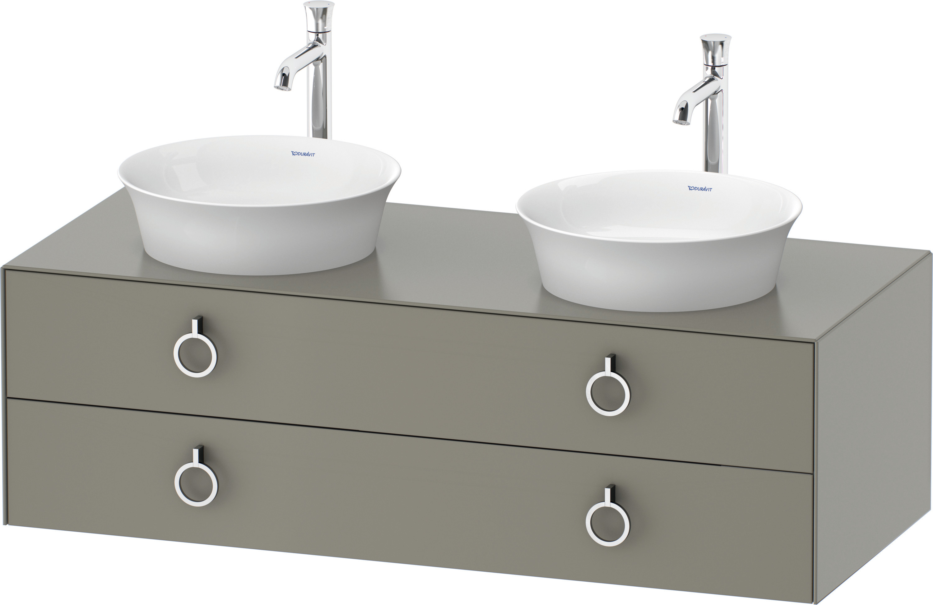 Duravit WTU wandh.White Tulip,2Schk.,m.Griff Aus.b,408x1300x550,Steingrau Seidenmatt