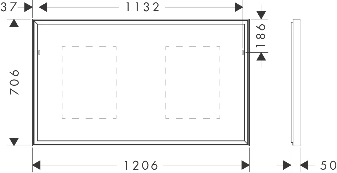 Hansgrohe Xarita E Spiegel 1200/50 mit LED Beleuchtung IR Sensor Mattweiß