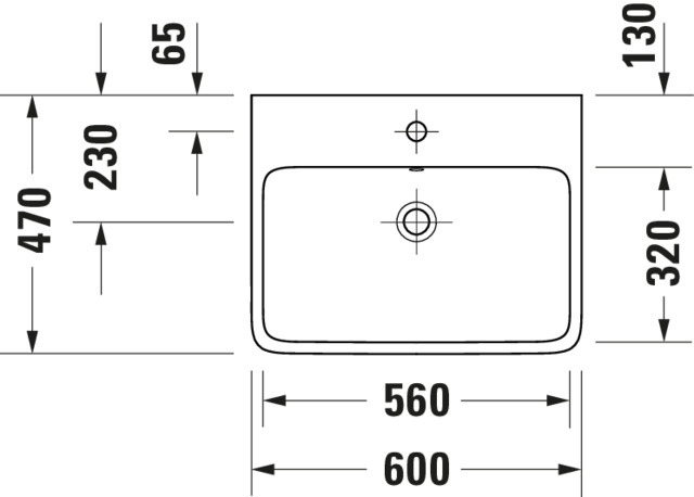 Duravit Qatego WT 600mm mit HLB, HL 1, mit Überlauf, Weiß HG,HYG