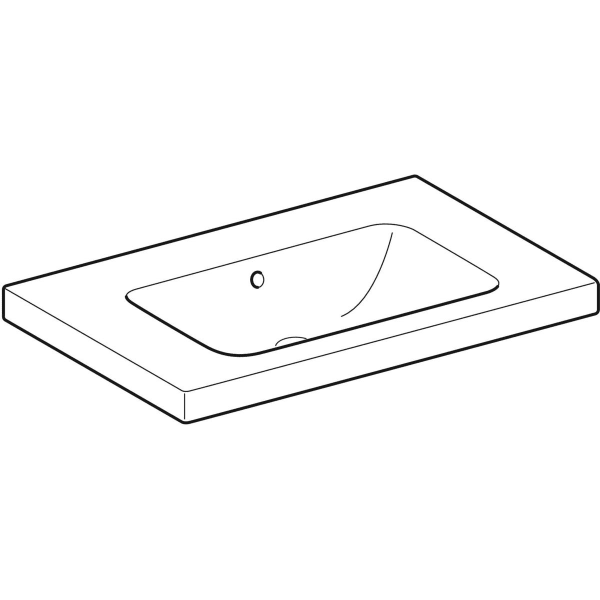 Geberit iCon Light Waschtisch 75x48cm Ablagefl., o. Hl., m. Ül., weiß KeraTect