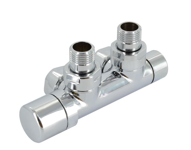 Zehnder Anschluss-Armatur Set Q Eckform Thermostatkopf links, Kupfer