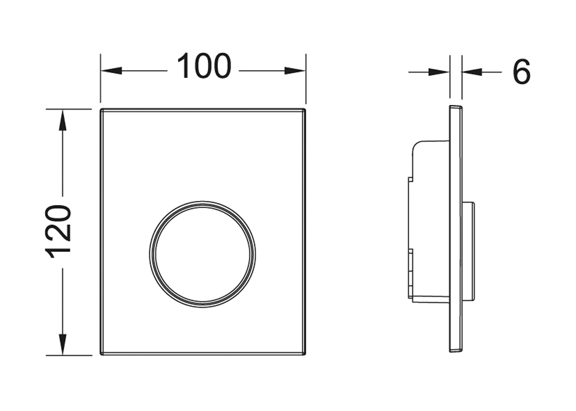 TECEloop Urinal-Betätigungsplatte Kst. mit Kartusche Chrom matt