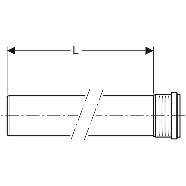 Geberit Silent-PP Rohr mit Muffe d40x2 L:100cm