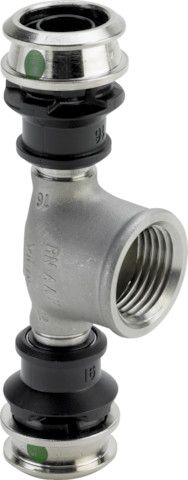 Viega T-Stück mit SC Raxinox 4417 in 16mmxRp1/2x16mm Stahl nichtrostend