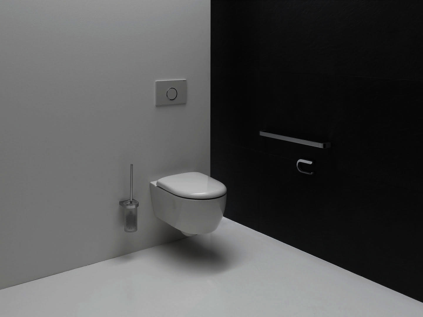 HEWI WC-Bürstengarnitur Sys 800, chrom, Glas Kristall satiniert
