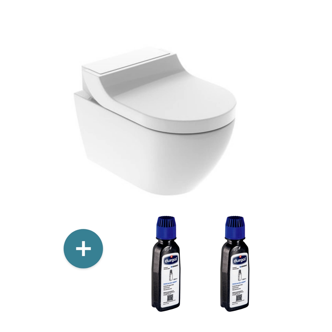 Geberit WC-Komplettanlage Wand-WC AquaClean Tuma Comfort weiß/alpin + Geberit Entkalkungsmittel für AquaClean 125ml