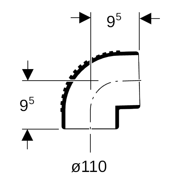 Geberit Silent-db20 Bogen 88,5Gr d110