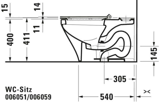 DU WC-Sitz DuraStyle ohne SoftClose Scharniere edelstahl, lang, weiß