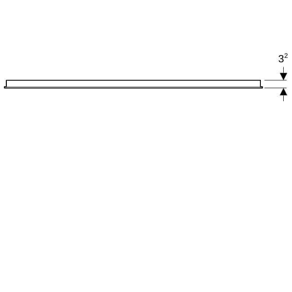 Geberit Option Basic Lichtspiegel, eckig Beleuchtung oben, 100x70x3cm, alu. elox
