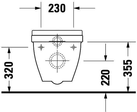 DU Wand-WC Starck 3 540 mm Tiefspüler,Bef.-Abstand 230 mm,weiß