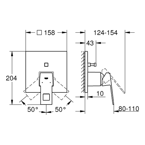 GROHE EH-Wannenbatterie Eurocube 24062 FMS für Rapido SmartBox chrom