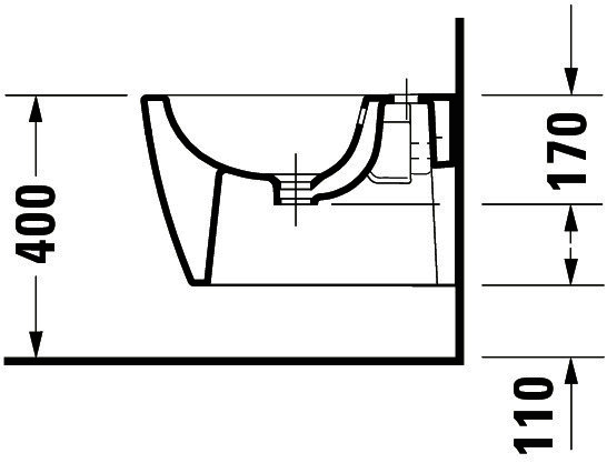 DU Wand-Bidet 480mm ME by Starck Comp. Weiß Seidenmatt, m.HL, m.HLB, 1 HL
