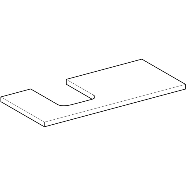 Geberit ONE WT-Pl. Aus li für AWT Schalenform 105x3x47cm, Nussbaum hickory