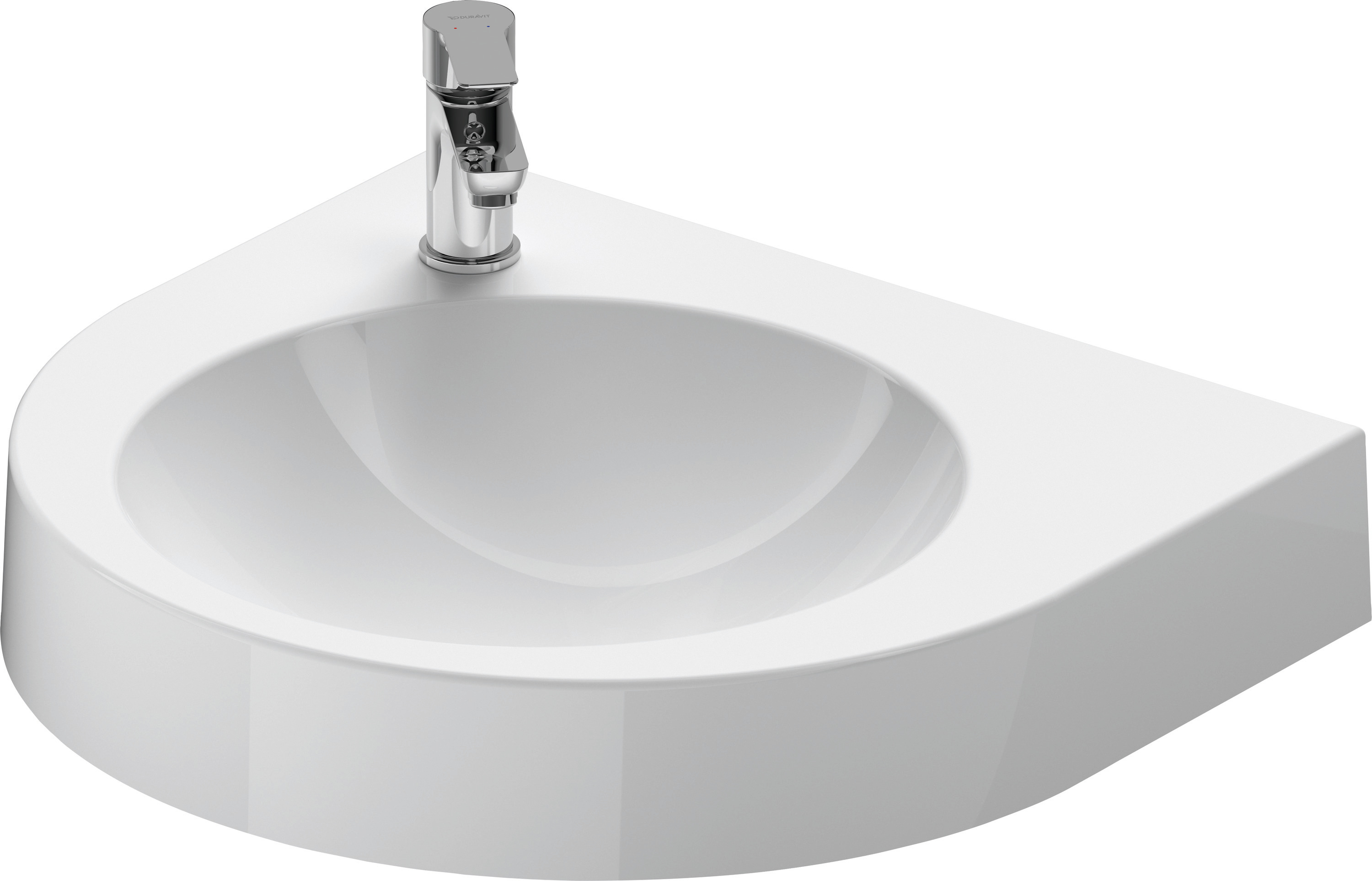 DU Waschtisch Architec 575 mm o.ÜL, m.HLB, HL-Vst. li./re., weiß