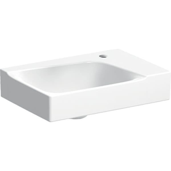 Geberit Xeno2 Handwaschbecken, 40x28cm Hahnloch rechts, o. Ül., weiß, KeraTect