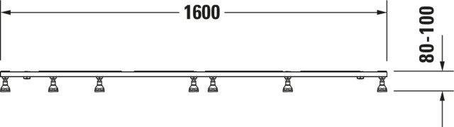 DU Fußgestell für Stonetto Duschwanne 1600x900mm
