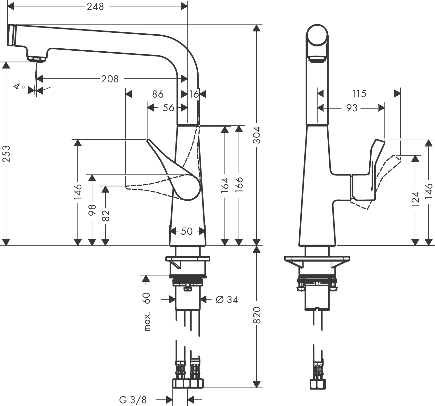 Hansgrohe Spültischmischer 260 Metris Select  M71 1jet chrom