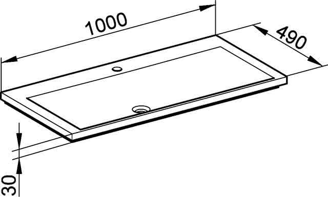 KEUCO Mineralguss-WT Royal Reflex 34071 für 1 Loch Armaturen, weiß