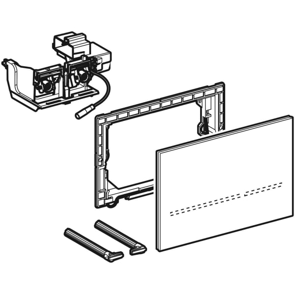 Geberit Sigma80 WC-Strg., eckig, elektron. Sp Netzbetrieb, Glas verspiegelt