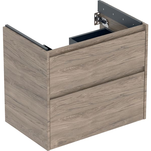 Geberit Renova Plan US f. WT, m. 2 Schubladen 69,3x60,6x44,6cm, Nussbaum hickory