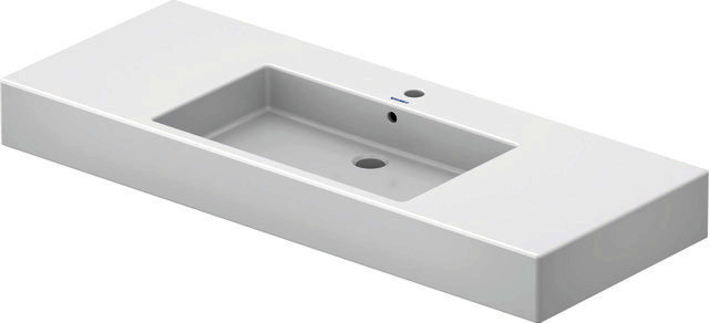 DU Möbelwaschtisch Vero 1250 mm mit ÜL, mit HLB, 1 HL, weiß WonderGliss