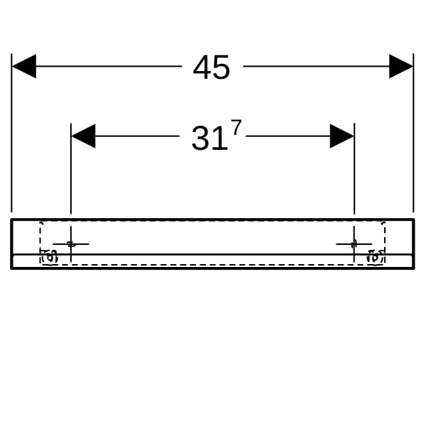 Geberit Wandablage, 45x5,5x13cm weiß matt