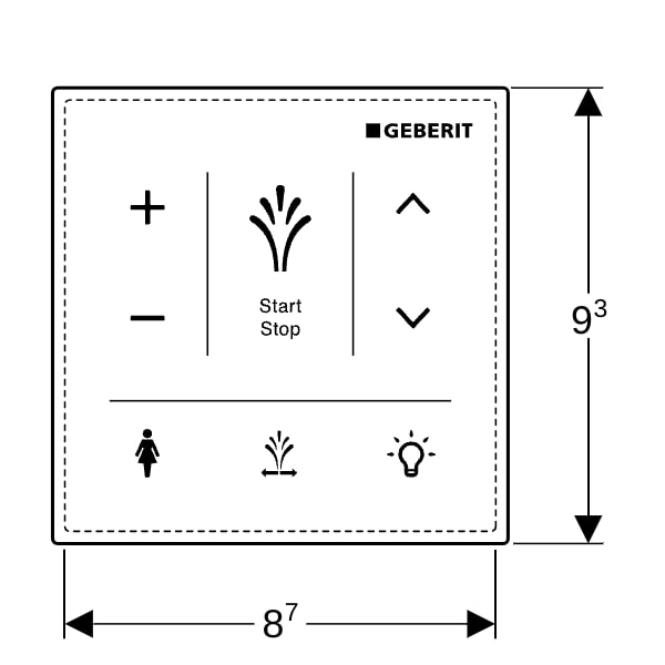 Geberit Wandbedienpanel f. Geberit AquaClean Sela, Glas weiß