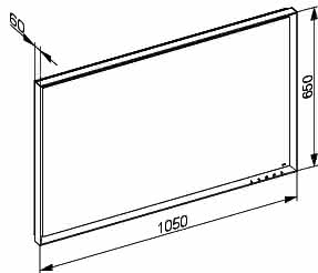 KEUCO LS R. Lumos 14597, schwarz-eloxiert, 1050 x 650 x 60 mm