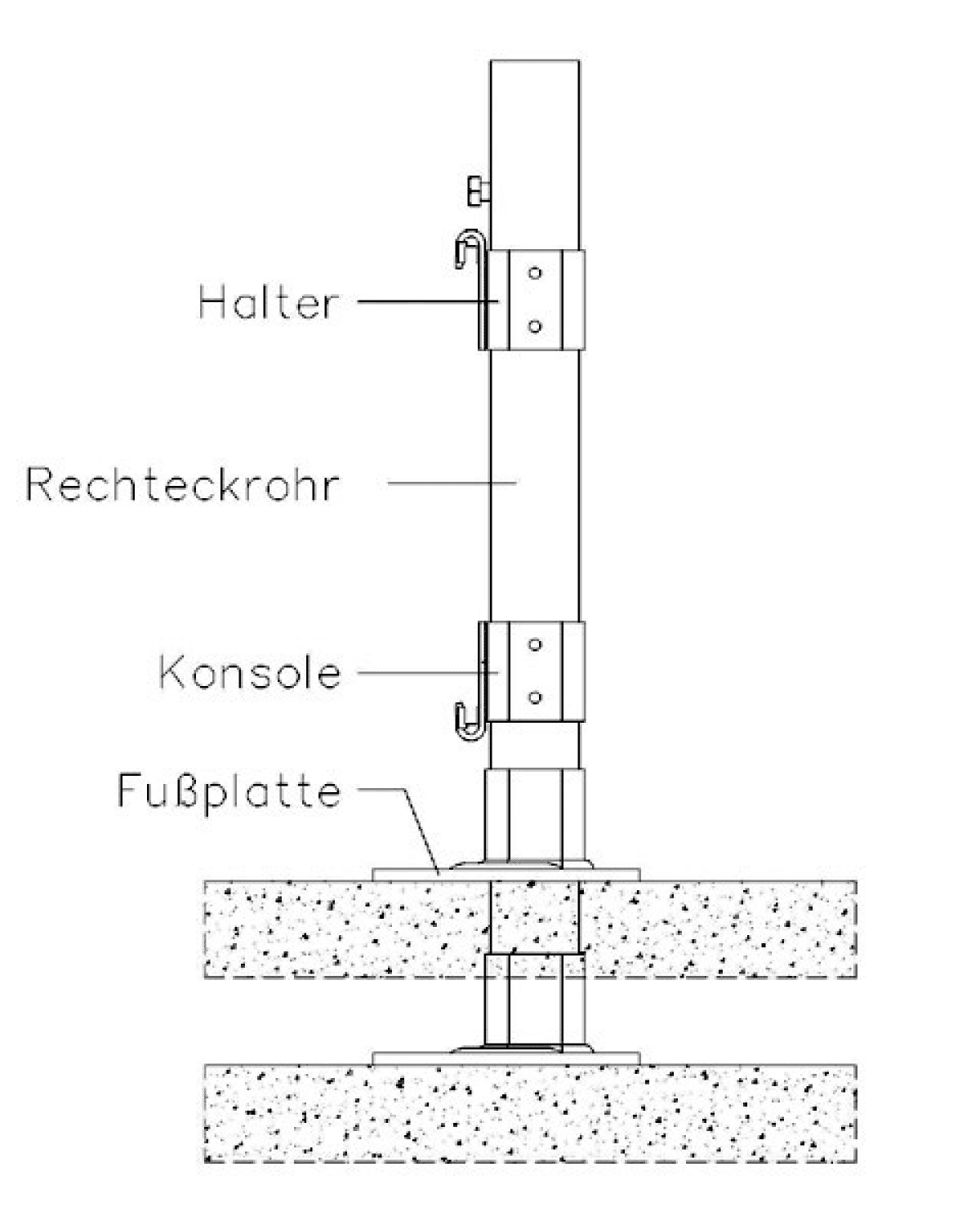 Zehnder Standkonsole STF 1 zum Anschrauben 710mm, 718081