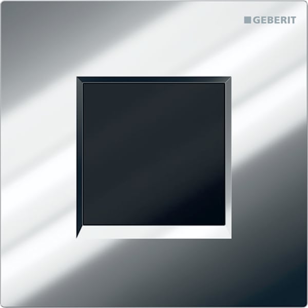 Geberit Typ 20 UR-Strg., eckig, elektron. Sp. Batteriebetrieb, chrom glänzend