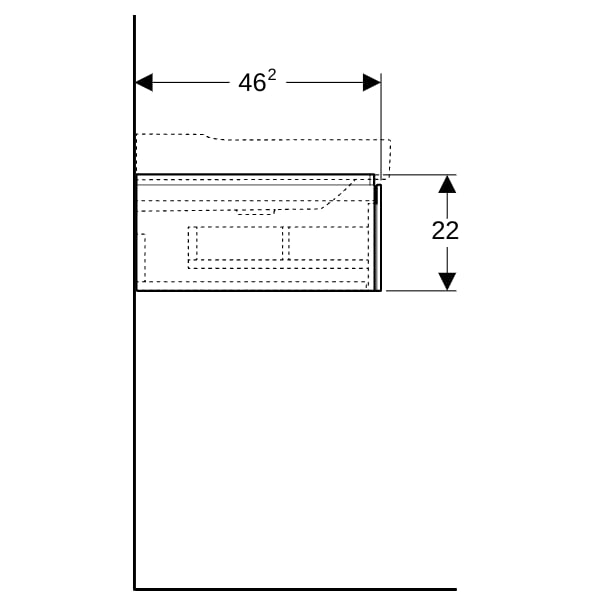 Geberit Xeno2 Unterschrank f. WT, 1 Schubl. 58x22x46,2cm, greige