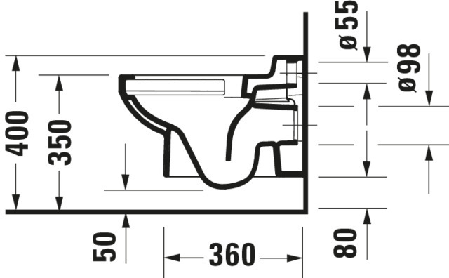 Duravit Wand-WC Duravit No.1 Kind 480mm Weiß, Tiefspüler, rimless, HYG